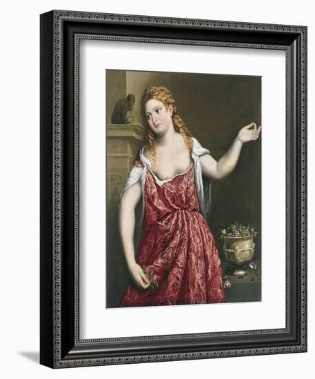 Portrait of a Young Woman-Paris Bordone-Framed Giclee Print