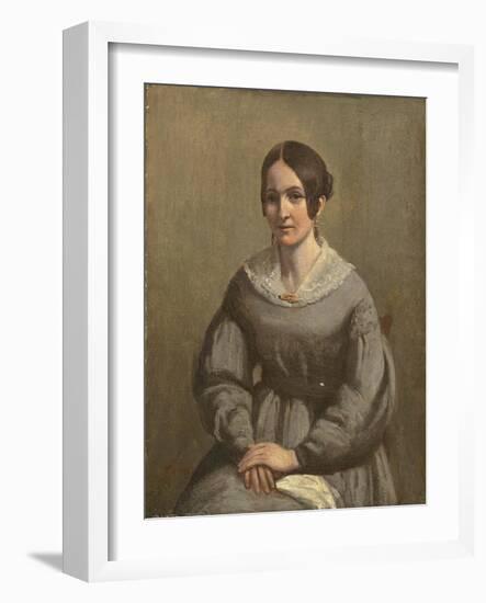 Portrait of a Young Woman-George Richmond-Framed Giclee Print