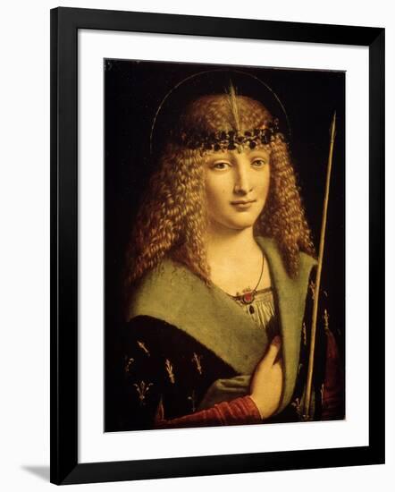 Portrait of a Youth as Saint Sebastian, C1500-Giovanni Antonio Boltraffio-Framed Giclee Print