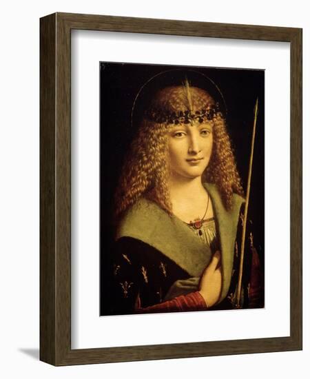 Portrait of a Youth as Saint Sebastian, C1500-Giovanni Antonio Boltraffio-Framed Giclee Print