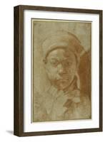 Portrait of a Youth, Bust-Length, Wearing a Round Cap-Annibale Carracci-Framed Giclee Print