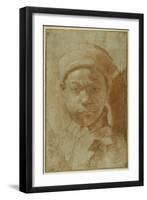 Portrait of a Youth, Bust-Length, Wearing a Round Cap-Annibale Carracci-Framed Giclee Print