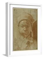 Portrait of a Youth, Bust-Length, Wearing a Round Cap-Annibale Carracci-Framed Giclee Print