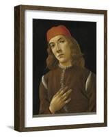 Portrait of a Youth, c.1482-85-Sandro Botticelli-Framed Giclee Print