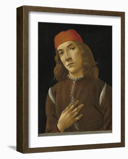 Portrait of a Youth, c.1482-85-Sandro Botticelli-Framed Giclee Print