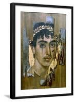 Portrait of a Youth in a Gold Wreath, Fayum Mummy Portrait, Romano-Egyptian, Early 2nd Century-null-Framed Giclee Print