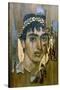 Portrait of a Youth in a Gold Wreath, Fayum Mummy Portrait, Romano-Egyptian, Early 2nd Century-null-Stretched Canvas