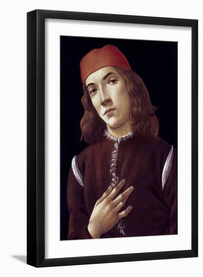 Portrait Of A Youth-Sandro Botticelli-Framed Giclee Print