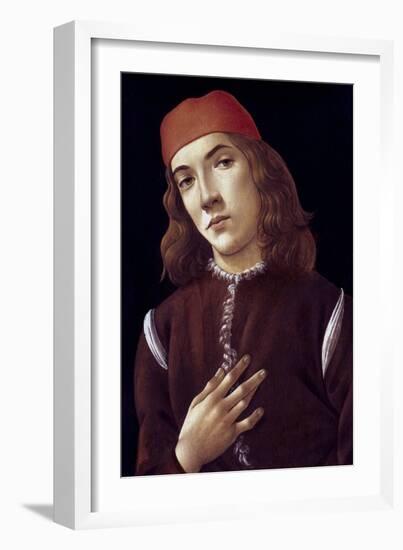 Portrait Of A Youth-Sandro Botticelli-Framed Giclee Print