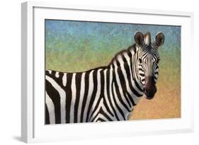 Portrait Of A Zebra-James W Johnson-Framed Giclee Print