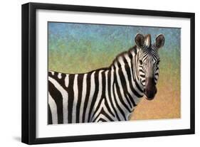 Portrait Of A Zebra-James W Johnson-Framed Giclee Print