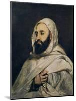 Portrait of Abd El-Kader (1808-83)-Jean Baptiste Ange Tissier-Mounted Giclee Print