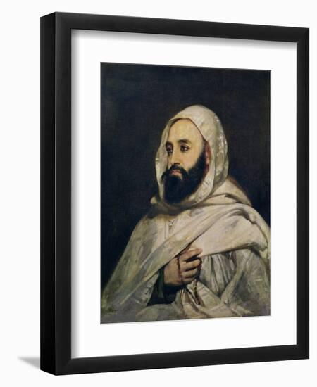 Portrait of Abd El-Kader (1808-83)-Jean Baptiste Ange Tissier-Framed Giclee Print