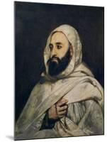 Portrait of Abd El-Kader (1808-83)-Jean Baptiste Ange Tissier-Mounted Giclee Print