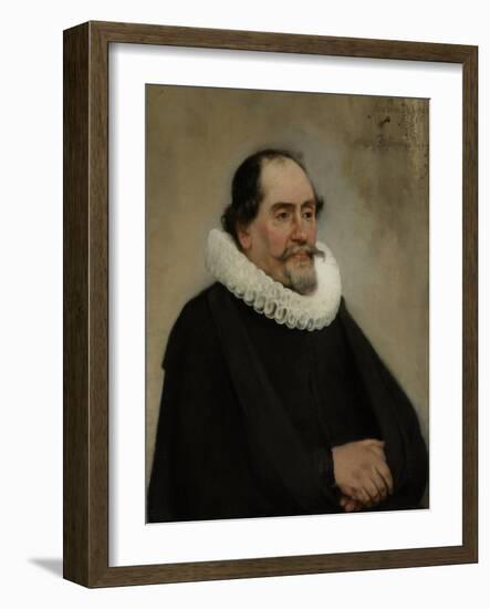 Portrait of Abraham De Potter, Amsterdam Silk Merchant-Carel Fabritius-Framed Art Print