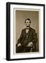 Portrait of Abraham Lincoln (1809-65) (B/W Photo)-Mathew Brady-Framed Giclee Print