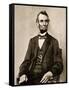 Portrait of Abraham Lincoln, 1861-65-Mathew Brady-Framed Stretched Canvas