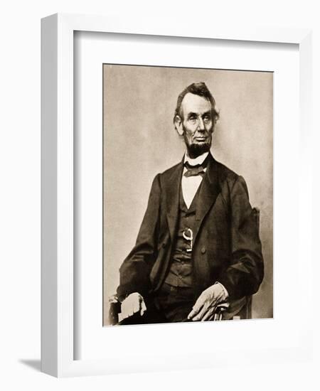 Portrait of Abraham Lincoln, 1861-65-Mathew Brady-Framed Giclee Print