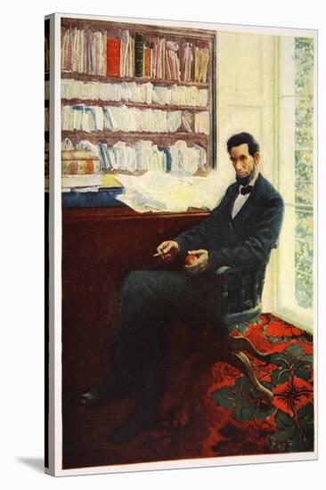 Portrait of Abraham Lincoln-Howard Pyle-Stretched Canvas