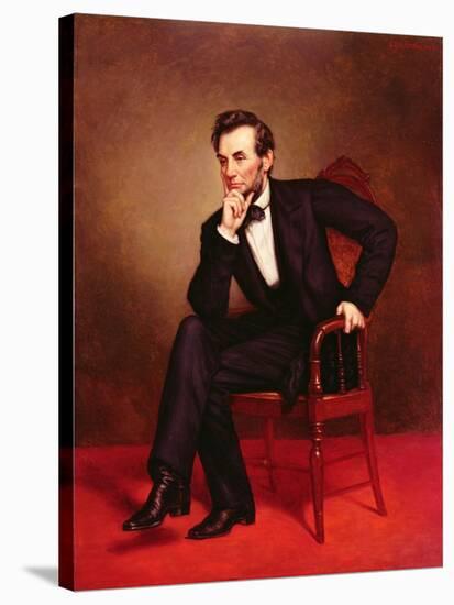 Portrait of Abraham Lincoln-George Peter Alexander Healy-Stretched Canvas