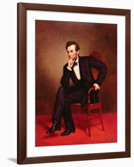 Portrait of Abraham Lincoln-George Peter Alexander Healy-Framed Giclee Print