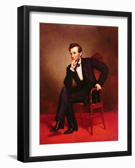 Portrait of Abraham Lincoln-George Peter Alexander Healy-Framed Giclee Print