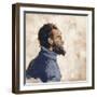 Portrait of Activist, Revolutionary, MICHAEL X (Illustration)-Alessandro Lonati-Framed Giclee Print