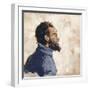 Portrait of Activist, Revolutionary, MICHAEL X (Illustration)-Alessandro Lonati-Framed Giclee Print