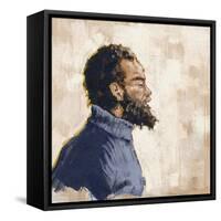 Portrait of Activist, Revolutionary, MICHAEL X (Illustration)-Alessandro Lonati-Framed Stretched Canvas