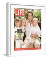 Portrait of Actor Chris O'Donnell and his Three Children at Home, June 16, 2006-Karina Taira-Framed Photographic Print