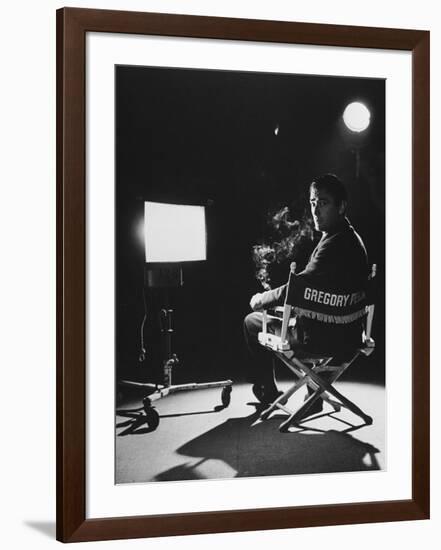 Portrait of Actor Gregory Peck on Set-Allan Grant-Framed Premium Photographic Print