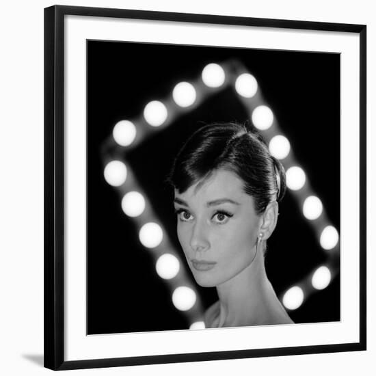 Portrait of Actress Audrey Hepburn-Allan Grant-Framed Premium Photographic Print