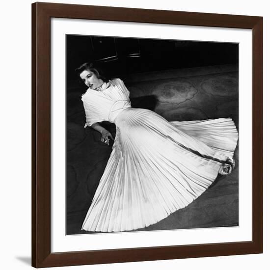 Portrait of Actress Katharine Hepburn on the Broadway Set of "The Philadelphia Story"-Alfred Eisenstaedt-Framed Premium Photographic Print