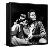Portrait of Actress Katharine Hepburn with Cigarette in Hand-Alfred Eisenstaedt-Framed Stretched Canvas