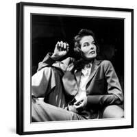 Portrait of Actress Katharine Hepburn with Cigarette in Hand-Alfred Eisenstaedt-Framed Premium Photographic Print