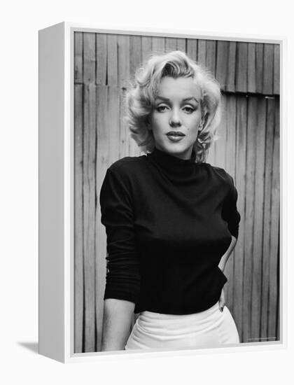 Portrait of Actress Marilyn Monroe on Patio of Her Home-Alfred Eisenstaedt-Framed Stretched Canvas