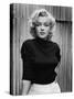 Portrait of Actress Marilyn Monroe on Patio of Her Home-Alfred Eisenstaedt-Stretched Canvas