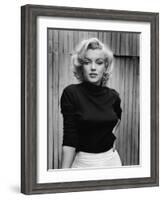 Portrait of Actress Marilyn Monroe on Patio of Her Home-Alfred Eisenstaedt-Framed Premium Photographic Print