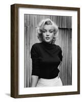 Portrait of Actress Marilyn Monroe on Patio of Her Home-Alfred Eisenstaedt-Framed Premium Photographic Print