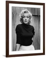 Portrait of Actress Marilyn Monroe on Patio of Her Home-Alfred Eisenstaedt-Framed Premium Photographic Print