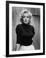 Portrait of Actress Marilyn Monroe on Patio of Her Home-Alfred Eisenstaedt-Framed Premium Photographic Print