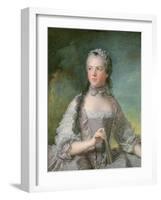 Portrait of Adelaide De France (1732-1800) with a Fan, 1749-Jean-Marc Nattier-Framed Giclee Print