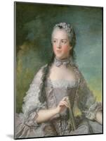 Portrait of Adelaide De France (1732-1800) with a Fan, 1749-Jean-Marc Nattier-Mounted Giclee Print