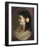 Portrait of Adelina Patti, Head and Shoulders (Female Portrait)-Gustave Doré-Framed Giclee Print