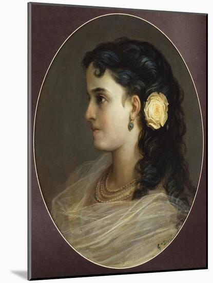 Portrait of Adelina Patti, Head and Shoulders (Female Portrait)-Gustave Doré-Mounted Giclee Print
