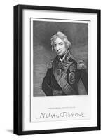 Portrait of Admiral Horatio Nelson with his Signature, engraved by John Cochran-John Hoppner-Framed Giclee Print