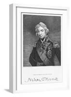 Portrait of Admiral Horatio Nelson with his Signature, engraved by John Cochran-John Hoppner-Framed Giclee Print