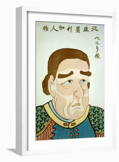 Portrait of Admiral Perry, Japanese Wood-Cut Print-Lantern Press-Framed Art Print