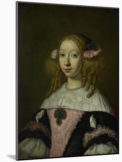Portrait of Adriana Jacobusdr Hinlopen, Wife of Johannes Wijbrants-Lodewijk van der Helst-Mounted Art Print