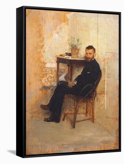 Portrait of Adriano Cecioni-Giuseppe De Nittis-Framed Stretched Canvas